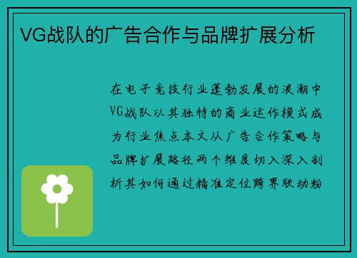 VG战队的广告合作与品牌扩展分析